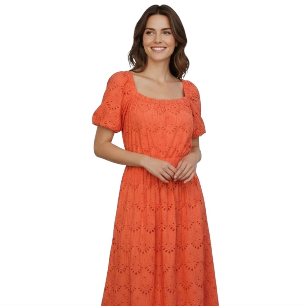 Nurture By Westbound Orange Eyelet Dress